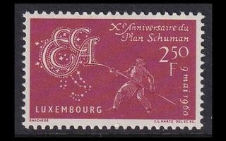 Luxemburg 620 ** Schuman-julistus 10v (1960)