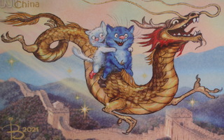Irina Zeniuk siniset kissat Kiinan muurilla