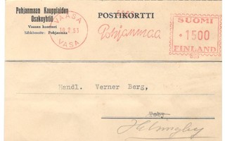 Vaasa,  v. 1953  firmakortti kotiseutukeräilijälle