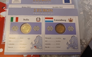 2€ 2013 Luxemburg+Italia Monetan erikois 2€-sarjaa UNC (HI)