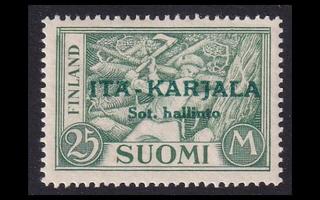 IK_15 ** Itä-Karjala 25mk vihreä lisäp (1941)