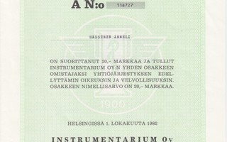 1982 Instrumentarium Oy, Helsinki pörssi osakekirja