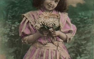 LAPSI / Kaunis tumma tyttö ja ihania kieloja. 1900-l.