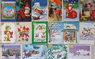 Joulukortteja 70-luvulta