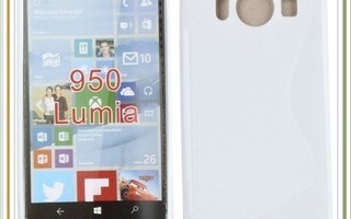 Lumia 950 - Valkoinen geelikuori & suojakalvo #21074
