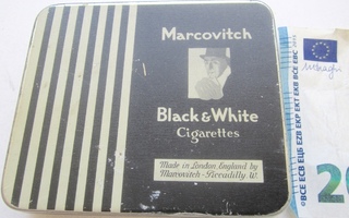 VANHA Savuke Tupakka Aski Marcovitch Black & White Peltiä