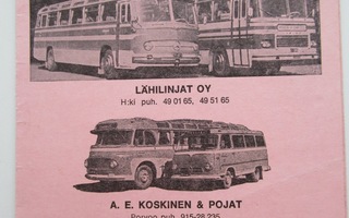 Lähilinjat ja  A.E.Koskinen & pojat aikataulut 20.6.66