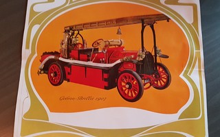 Vanha auto juliste Gobron Brillié 1907 Fire Engine