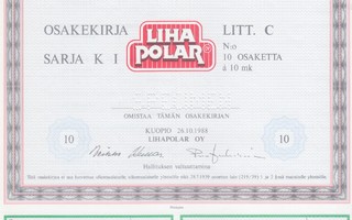 1988 Lihapolar Oy (Atria) spec, Kuopio pörssi osakekirja