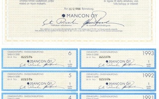 1988 Mancon Oy, Pori pörssi osakekirja