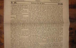 Sanomalehti : Åbo Tidningar 29.6.1849