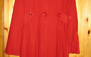 Punainen villakangastakki, käyttämätön, koko 40