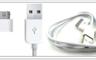 Valkoinen iPhone 4 /  iPad / iPod - 30 pin kaapeli