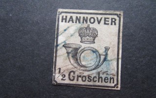 Hannover 1/2 Groschen 1860 Leimattu .Allekirjoitettu.