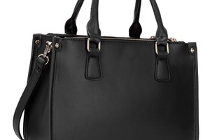 3 top Zip Black Tote Handbag
