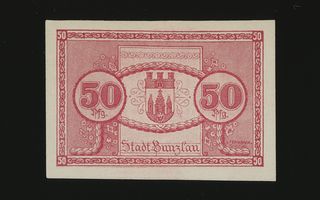 Saksa Notgeld 50 Pfennig, Bunzlau 26.11.1919