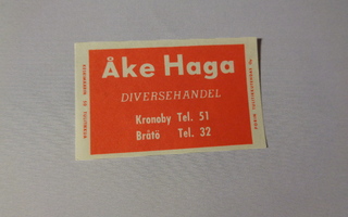 TT-etiketti Åke Haga, Kronoby - Bråtö