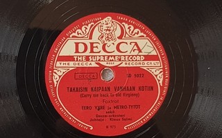 Savikiekko 1948 - Eero Väre & Metro-Tytöt - Decca SD 5022