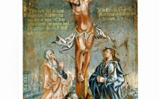 Enontekiö:  Jeesus ristillä, öljymaalaus seurakuntakodissa