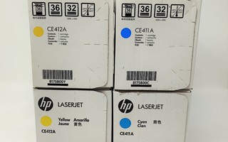 2 x HP CE412A & 2 x HP CE411A värikasetti