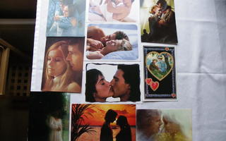 10 kpl rakkaus/mies ja nainen aiheiset postikortit