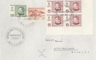 Grönlanti Mi 82 ym kirje Grönlannin postin leima Essenissä