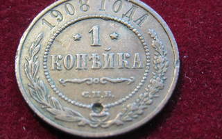 1  kopeekka  1908 Venäjä-Russia