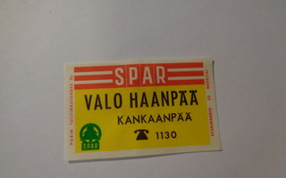 TT-etiketti Spar Valo Haanpää, Kankaanpää