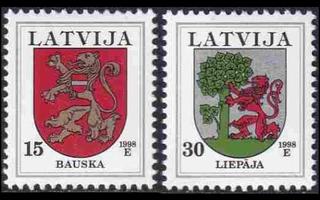 Latvia 485-6A_I ** Käyttösarja Vaakuna -98 (1998)