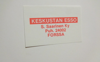 TT-etiketti Esso S. Saarinen Ky / Keskustan Esso, Forssa