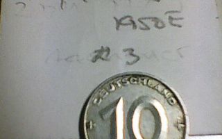 Itä-Sksa 10 pfennig 1950E, km#3