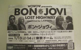 Bon Jovi 18 x 13 cm japani tour flyer 2008