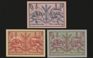 Itävalta Notgeld 10, 20, 50 Heller, Pennewang 1920