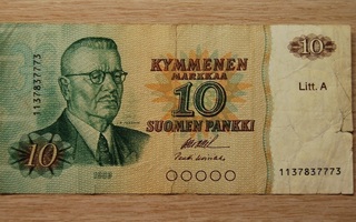 10 markka seteli 1980 Suomi, Paasikivi