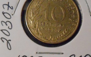 RANSKA  10 Centimes  v.1977   KM#929  Circ