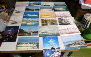 Laiva postikortteja    23  kpl osa  kulkeita    merkkeineen