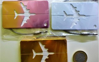 NIMILAPPU 3kpl metallia asiallinen lentokone symbooli