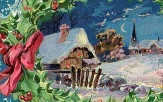 ANTIIKKIKORTTI / Lumen keskellä nukutteleva kylä. 1900-l.