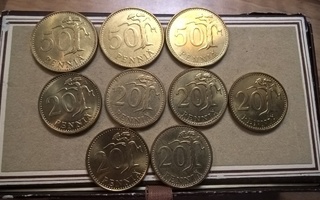 Suomalaisia kolikoita / vanhoja rahoja - 20 ja 50 penniä