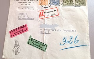 Express kirje v. 1950 Norjasta Ranskaan