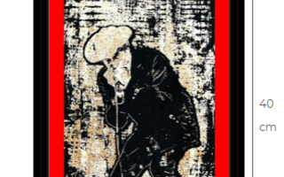 Bob Dylan canvastaulu 30 cm x 40 cm musta kehys