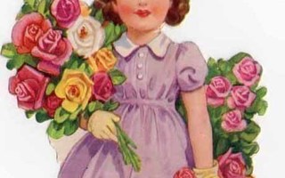 MLP 876 / Tumma tyttö ja ruusuja. UPEA ISO!! 1950-l.
