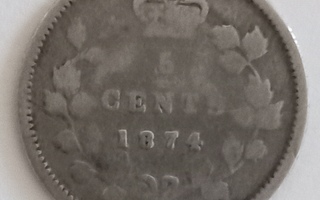 Canada 5 cents 1874, Ag