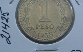 ARGENTINA  1 Peso  v.1958  KM#57  Circ.