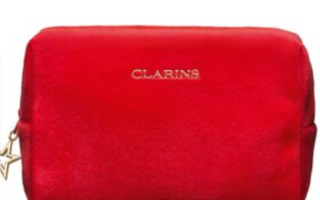 Punainen Clarins Pouch meikkipussi