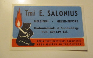 TT ETIKETTI - HELSINKI T:mi E.SALONIUS T-0368