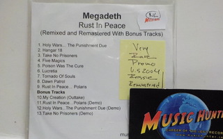 MEGADETH - RUST IN PEACE VERY RARE SLEEVE PROMO CD