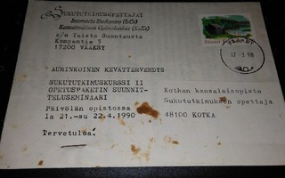 Vääksy -leima Tiedotteella 1990 PK800/5