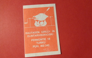 TT-etiketti Rautasen grilli- ja elintarvikekioski, Turku