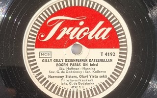 Savikiekko 1955 Olavi Virta & Harmony Sisters Triola T 4192
